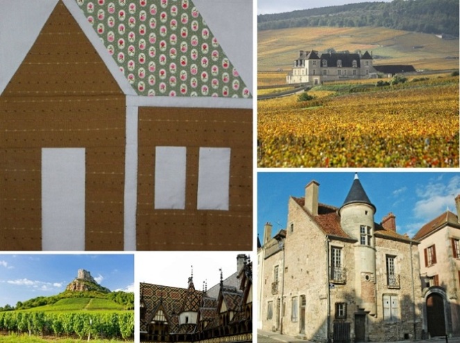 montage photos de maisons en patchwork et de paysages 