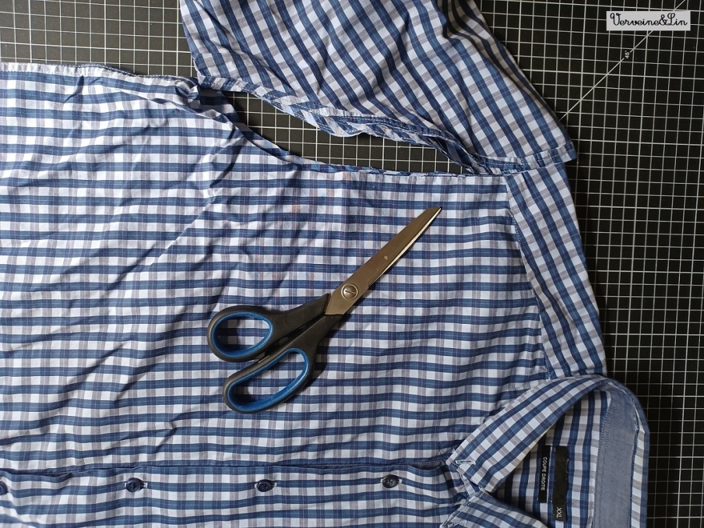 démonter les chemises usagées pour faire du patchwork